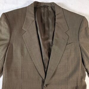 CANALI Wool Blazer Jacket Men's 48L Brown Textured Pinstripe Made in Italy
